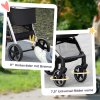 PawHut kočárek pro psy 3 v 1, do 15 kg, skládací, s brzdami, okénko ze síťoviny, autosedačka, polštářek, přepravní taška, kočárek pro kočky, polyester, černý| Aosom
