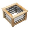 Outsunny vyvýšený záhon kovový květinový truhlík s dřevěným rámem 45x45x30cm pro zahradu balkon příroda | Aosom.de
