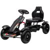 HOMCOM GoKart, šlapací auto, šlapací auto s ruční brzdou, dětské vozidlo s nastavitelným sedadlem, šlapací, kettcar pro 5-12 let, černá | Aosom