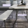 Outsunny 3dílný set stanu, pivní stůl se 2 pivními lavicemi pro 6 osob, HDPE v bílé barvě, ideální pro zahradní párty a akce | Aosom.de