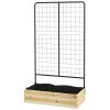 Vyvýšený záhon Outsunny s podpěrou pro šplhání, truhlík z přírodního dřeva, bylinkový záhon a květinový truhlík pro zahradu a balkon, 80 x 38 x 145 cm | Aosom.de