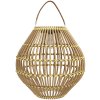 Outsunny solární lampa ratanové zahradní světlo vodotěsné se světelným senzorem bubnový design žlutá pro venkovní použití | Aosom.de