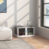 Úložný box Outsunny truhla 69L stohovatelný úložný box s kolečky skládací úložný box s pětistranným přístupem v bílé barvě | Aosom.de