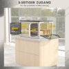Úložný box Outsunny truhla 69L stohovatelný úložný box s kolečky skládací úložný box s pětistranným přístupem v bílé barvě | Aosom.de