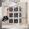 Úložný box Outsunny truhla 69L stohovatelný úložný box s kolečky skládací úložný box s pětistranným přístupem v bílé barvě | Aosom.de
