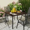 Zahradní stůl Outsunny čtvercový pro 4 osoby s otvorem pro slunečník, ocel, hnědý, 100x100x72cm, ideální pro zahradu a terasu | Aosom.de