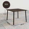 Zahradní stůl Outsunny čtvercový pro 4 osoby s otvorem pro slunečník, ocel, hnědý, 100x100x72cm, ideální pro zahradu a terasu | Aosom.de