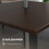 Zahradní stůl Outsunny čtvercový pro 4 osoby s otvorem pro slunečník, ocel, hnědý, 100x100x72cm, ideální pro zahradu a terasu | Aosom.de