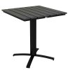 Outsunny zahradní stůl jídelní stůl pro 4 osoby čtvercový balkonový stůl vzhled dřeva hliník šedý 70x70x76 cm pro terasu a zahradu | Aosom.de