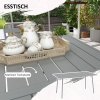 Set zahradního nábytku HOMCOM jídelní stůl se 6 stohovatelnými židlemi na balkon a terasu, světle šedá ocel, odolný proti povětrnostním vlivům a moderní | Aosom.de