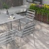 Set zahradního nábytku HOMCOM jídelní stůl se 6 stohovatelnými židlemi na balkon a terasu, světle šedá ocel, odolný proti povětrnostním vlivům a moderní | Aosom.de