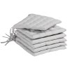 Outsunny sada 6 polštářů na židle s popruhy 40x40x4 cm, polštáře pro vnitřní i venkovní použití, světle šedé, pohodlné a stylové | Aosom.de
