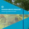 Outsunny kempingová zástěna proti větru se 4 panely a oknem, 725 x 140 cm, modrá, včetně tašky na pláž a kempování | Aosom.de