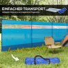 Outsunny kempingová zástěna proti větru se 4 panely a oknem, 725 x 140 cm, modrá, včetně tašky na pláž a kempování | Aosom.de