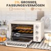 HOMCOM Mini trouba 21L Pizza Mini trouba Plech na pečení Plech na drobky 1400W Pultová trouba 1h Časovač 100-230°C Kovový krém | Aosom
