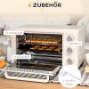 HOMCOM Mini trouba 21L Pizza Mini trouba Plech na pečení Plech na drobky 1400W Pultová trouba 1h Časovač 100-230°C Kovový krém | Aosom