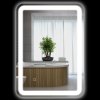 kleankin koupelnové zrcadlo LED 50 x 70 cm se 3 barvami světla a dotykovým spínačem, IP44, automatická ochrana proti zamlžení, paměťová funkce, tvrzené sklo stříbrné | Aosom.de