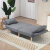 HOMCOM 3místná pohovka s funkcí spaní, 170x83x80cm, s 3stupňovým nastavením opěradla a nohou, vlnité pružiny, přehozové polštáře, vzhled lnu, šedá| Aosom