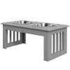 PawHut miska pro psy se 2 miskami 2L zvýšená miska na krmivo pro kočky snadná údržba nerezová ocel šedá 58,4x30,5x25,4cm | Aosom.de