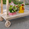 Zahradnický stůl Outsunny se zásuvkou 2 stupínky dřezová kolečka z jedlového dřeva přírodní 92x45x119cm pro milovníky zahrady | Aosom.de