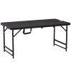 Outsunny skládací zahradní stůl výškově nastavitelný 118 x 60 x 74 cm voděodolný šetrný k životnímu prostředí pro 4 osoby s ocelovým rámem tmavě šedý | Aosom.de