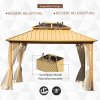 Outsunny altán s bočními stěnami party stan 3,65 x 2,99 x 2,84 m s hliníkovou střechou z PC, odolný proti povětrnostním vlivům pro zahradu a terasu | Aosom.de