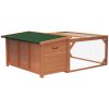 PawHut bouda pro malá zvířata králíkárna pro zakrslé králíky 1255x100x49cm s otevírací asfaltovou střechou odolná proti povětrnostním vlivům z jedlového dřeva v oranžové a zelené barvě | Aosom.de