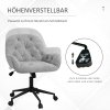 Otočná židle Vinsetto s nastavitelnou výškou, ergonomická pracovní židle se sametovým vzhledem ve světle šedé barvě do obývacího pokoje a kanceláře | Aosom.de