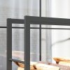 Outsunny stojan na palivové dřevo 120 x 32 x 151 cm stojan na palivové dřevo s kolečky, stojan na palivové dřevo do interiéru, exteriéru, kov, černý | Aosom