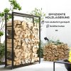 Outsunny stojan na palivové dřevo 120 x 32 x 151 cm stojan na palivové dřevo s kolečky, stojan na palivové dřevo do interiéru, exteriéru, kov, černý | Aosom
