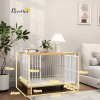 PawHut klec pro psa, uzamykatelná bouda pro psa s polštářem, box pro psa s dvířky, bouda pro středně velké psy do 15 kg, dub, 86 x 60 x 70 cm | Aosom
