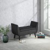 HOMCOM Luxusní sedací lavice Čalouněná lavice s úložným prostorem Područky Truhlicová lavice Sametový polyester kaučukovník Tmavě šedá 107 x 42 x 65 cm | Aosom