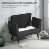 HOMCOM Luxusní sedací lavice Čalouněná lavice s úložným prostorem Područky Truhlicová lavice Sametový polyester kaučukovník Tmavě šedá 107 x 42 x 65 cm | Aosom