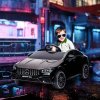 AIYAPLAY dětské elektrické autíčko 12V dětské autíčko s dálkovým ovládáním, hudba, elektrické vozidlo se světlem, připojení USB/MP3, funkce zpětného chodu, do 5 km/h, pro děti od 3 do 6 let, černá barva
