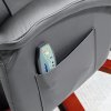 HOMCOM polohovací masážní křeslo s taburetem TV křeslo s funkcí polohování otočné o 360° s boční kapsou imitace kůže 73 x 83 x 106cm tmavě šedé barvy