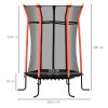 HOMCOM dětská trampolína Ø163,5 cm, vnitřní trampolína s ochrannou sítí, kryt okraje gumovým lanem, dětská trampolína do 50 kg, pro děti 3-10 let červená