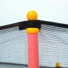 HOMCOM dětská trampolína Ø163,5 cm, vnitřní trampolína s ochrannou sítí, kryt okraje gumovým lanem, dětská trampolína do 50 kg, pro děti 3-10 let červená