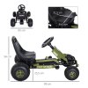 HOMCOM Dětské šlapací auto Go Kart s ruční brzdou od 3 let, zelené provedení 99x65x56cm pro venkovní zábavu |