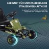 HOMCOM Dětské šlapací auto Go Kart s ruční brzdou od 3 let, zelené provedení 99x65x56cm pro venkovní zábavu |