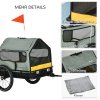 Přívěs pro psy PawHut 3 v 1, přívěs na kolo s odrazkami pro malé psy do 10 kg, Oxford Grey |