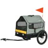 Přívěs pro psy PawHut 3 v 1, přívěs na kolo s odrazkami pro malé psy do 10 kg, Oxford Grey |