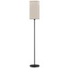 HOMCOM Stojací lampa, moderní stojací lampa s nožním vypínačem, stínidlo se vzhledem lnu, stojací lampa do obývacího pokoje, ložnice, bez žárovky, černá barva