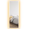 HOMCOM celoplošné zrcadlo 40 x 120 cm stojící zrcadlo s LED světlem, nástěnné zrcadlo s dotykovým ovládáním, bezrámové podlahové zrcadlo, do ložnice, obývacího pokoje
