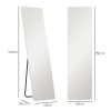 HOMCOM Celoplošné zrcadlo, 150 x 40 cm, stojací zrcadlo s LED osvětlením, 3 barvy světla, nástěnné zrcadlo se stojanem, dotykový spínač, do ložnice, obývacího pokoje, průhledné