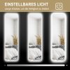 HOMCOM Celoplošné zrcadlo, 150 x 40 cm, stojací zrcadlo s LED osvětlením, 3 barvy světla, nástěnné zrcadlo se stojanem, dotykový spínač, do ložnice, obývacího pokoje, průhledné