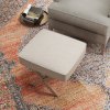 HOMCOM taburet, čalouněná lavice se vzhledem lnu, podnožka s čalouněným sedákem, protiskluzová podložka, dřevěná podnožka otomanu, do obývacího pokoje, ložnice, krémově bílá