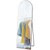 HOMCOM Celoplošné zrcadlo, 150 x 50 cm, nástěnné zrcadlo se stojanem, zakřivený design, stojací zrcadlo s ochrannou fólií proti střepům, do obývacího pokoje, ložnice, černá barva