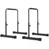 HOMCOM Dip Bars Bars Set of 2 Non-Slip Dip Station 80-100 cm Výškově nastavitelné fitness paralelky pro svalový trénink a silový trénink Steel Black