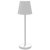 HOMCOM Stolní lampa Nabíjecí stolní lampa USB se 3 barvami světla Přenosná noční lampička s dotykovým vypínačem do obývacího pokoje Kovová bílá | Aosom.de
