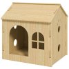 Psí bouda PawHut s oknem, kočičí bouda s designem roztomilých tlapek, montáž bez šroubů, pro malé psy do 4 kg, vnitřní, 49,5 x 41 x 51 cm, dubové dřevo